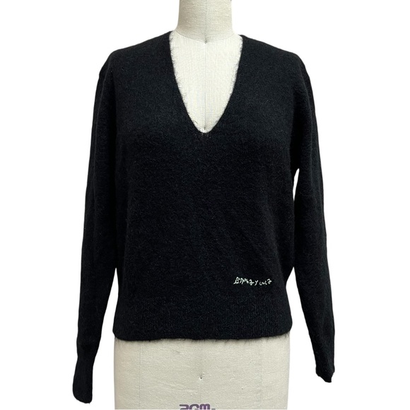 Bimba Y Lola Logo Embroidered V-Neck Jumper Sweater - Picture 2 of 8